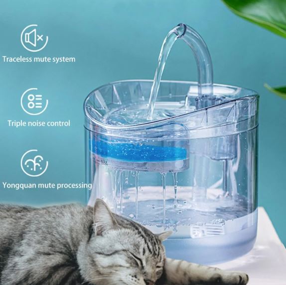 Fuente de agua para gatos con sensor de movimiento