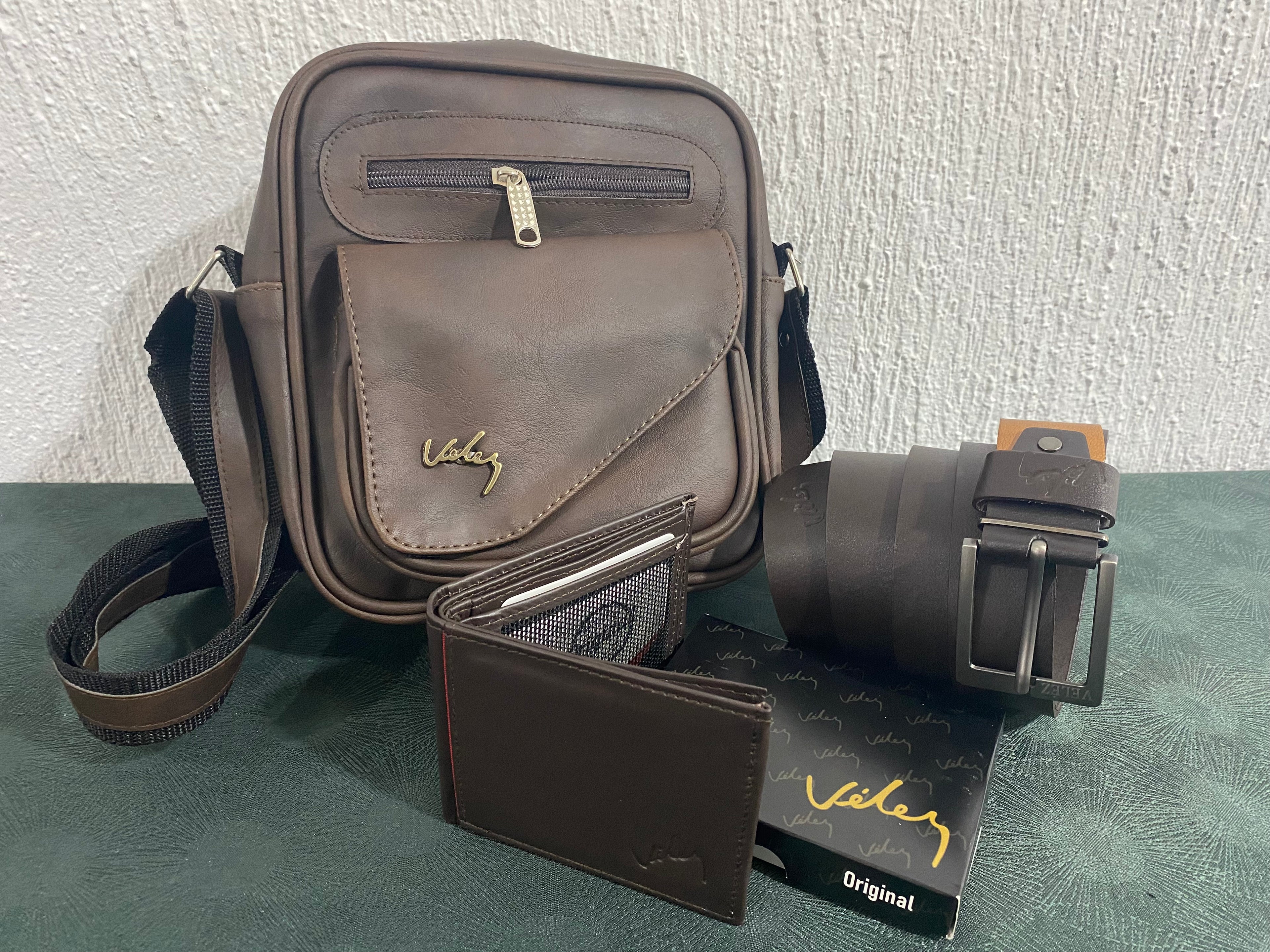 Trio Velez Bolso 23 cm Correa Billetera