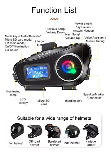 Intercomunicador Para Moto Q58 Max
