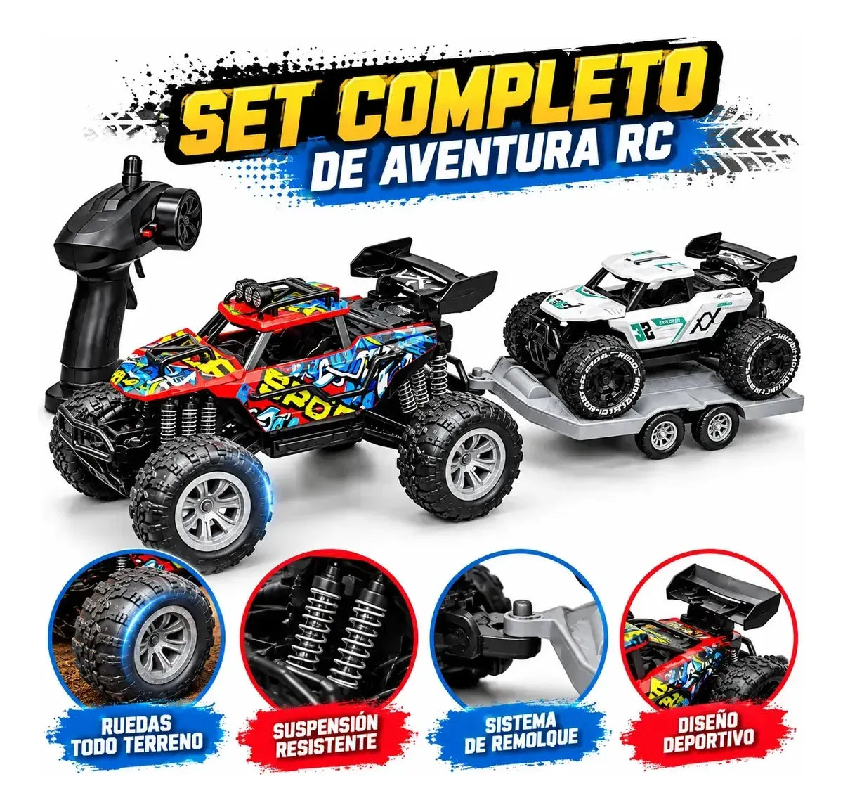 Carro Control Remoto + Remolque 2 en 1