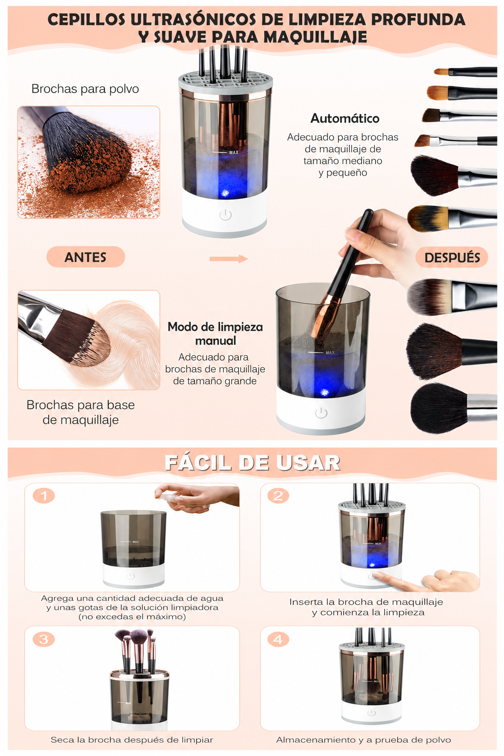 Lavadora De Brochas De Maquillaje