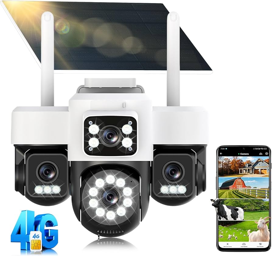 Camara de Seguridad Exterior de 4 lentes
